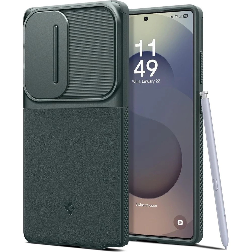 Spigen Optik Armor dėklas skirtas Samsung Galaxy S25 Ultra – žalios spalvos