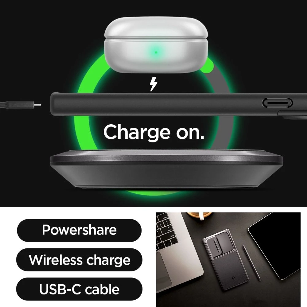 Samsung Galaxy S24 Ultra Spigen Optik Armor dėklas telefonui juodos spalvos