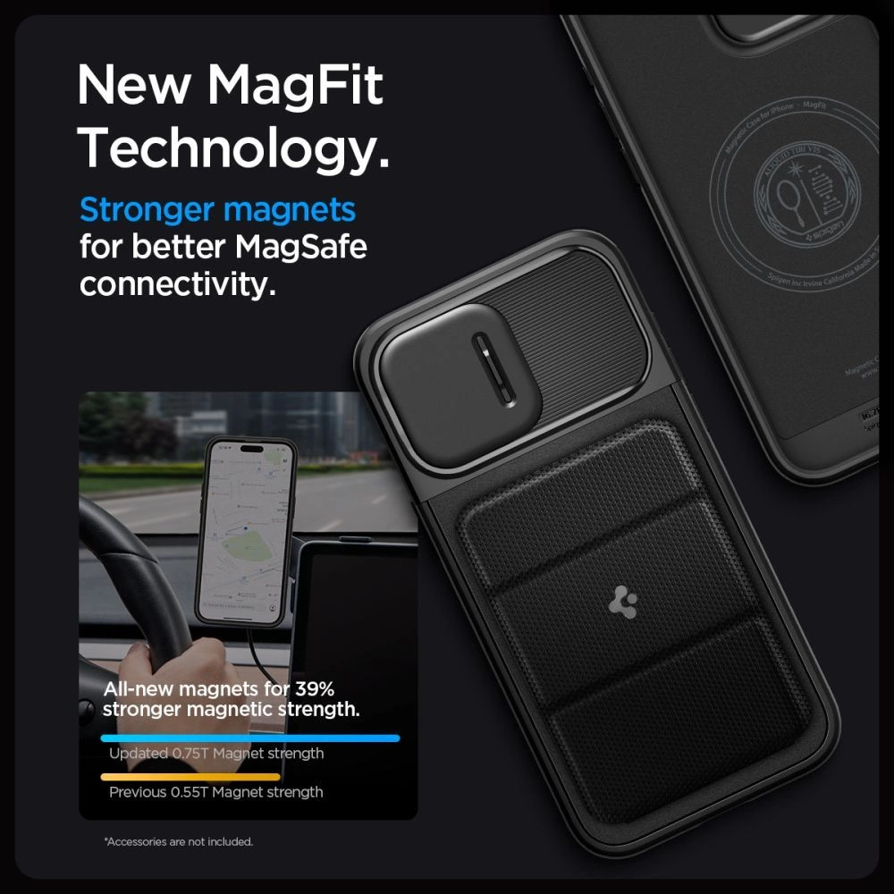Apple iPhone 15 Pro Spigen Optik Armor MagSafe dėklas telefonui juodos spalvos