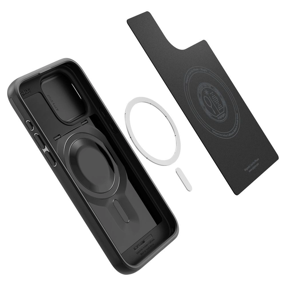 Apple iPhone 15 Pro Spigen Optik Armor MagSafe dėklas telefonui juodos spalvos