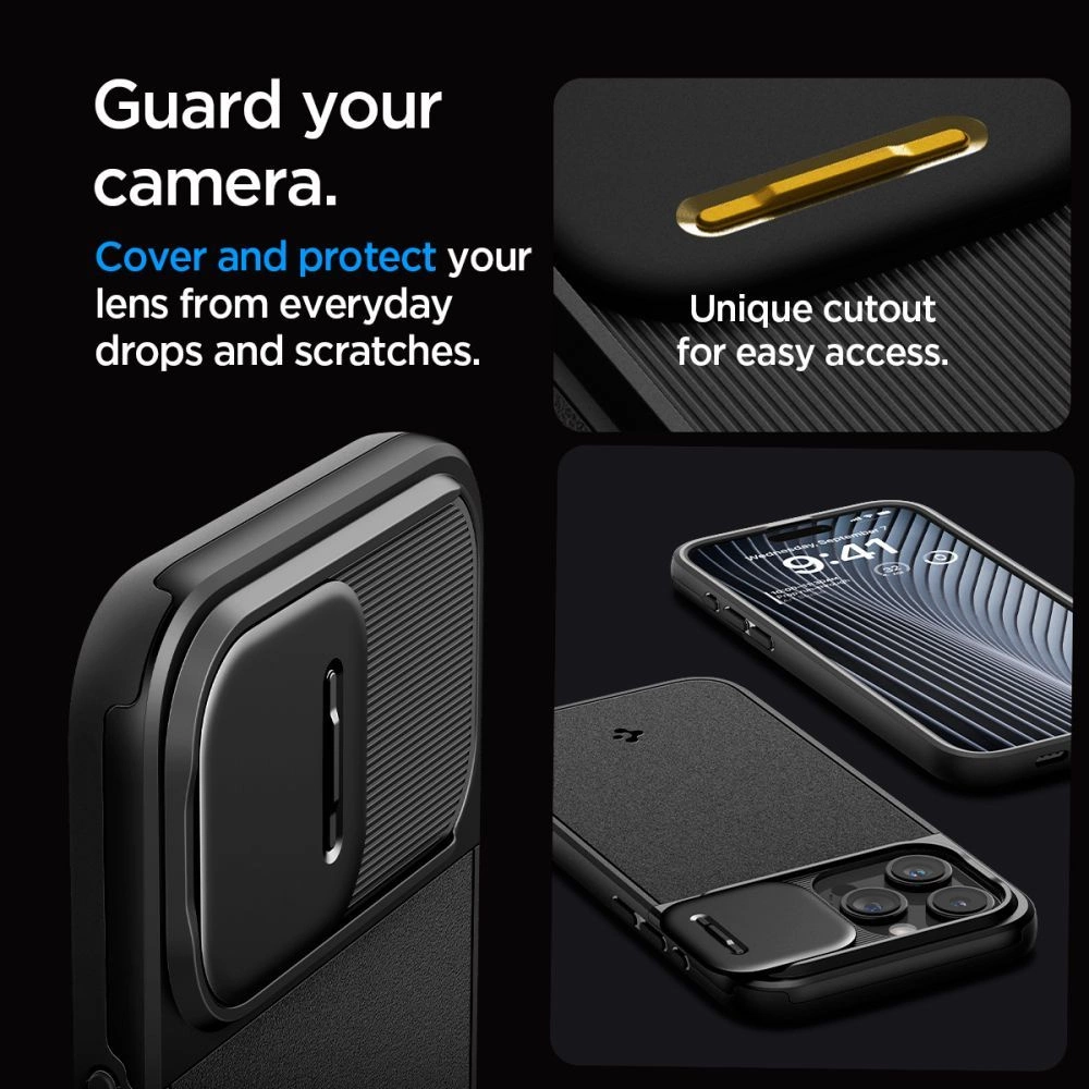 Apple iPhone 15 Pro Spigen Optik Armor MagSafe dėklas telefonui juodos spalvos