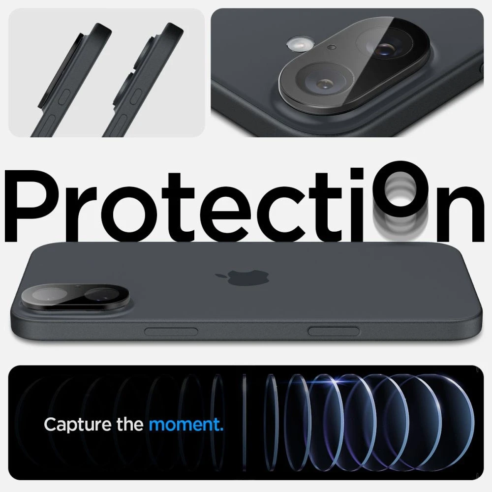 Spigen OPTIK GLAS.TR CAMERA PROTECTOR 2-PACK Apple iPhone 16 / 16 PLUS Juodas
