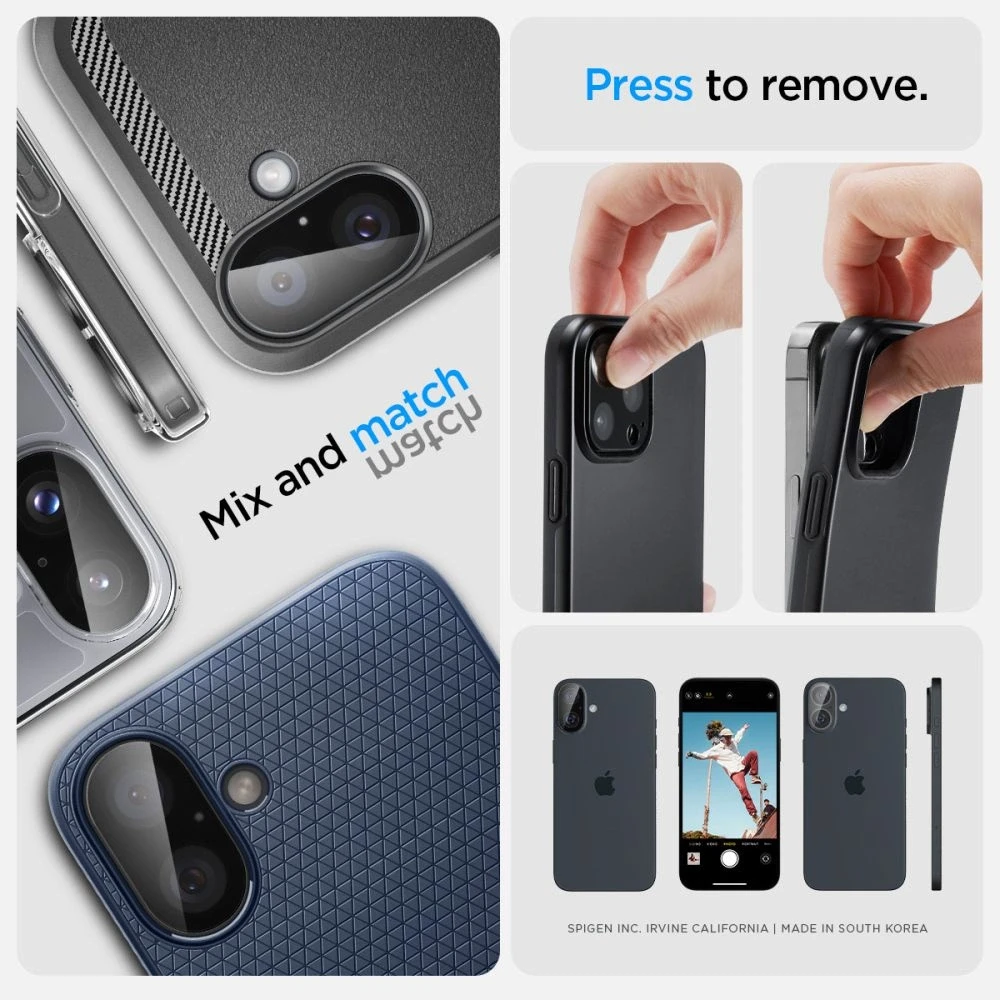 Spigen OPTIK GLAS.TR CAMERA PROTECTOR 2-PACK Apple iPhone 16 / 16 PLUS Juodas