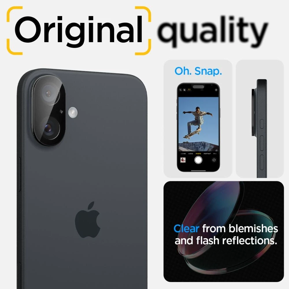 Spigen OPTIK GLAS.TR CAMERA PROTECTOR 2-PACK Apple iPhone 16 / 16 PLUS Juodas