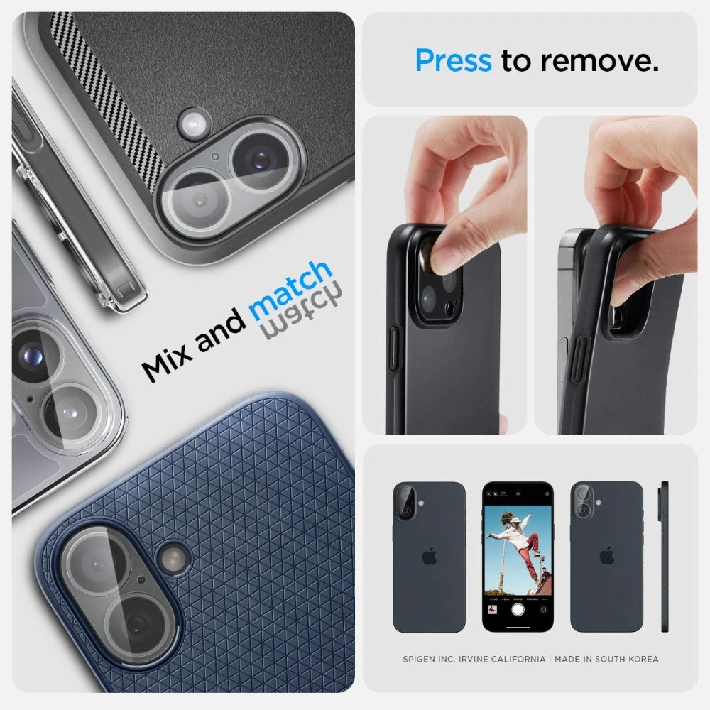 Apsauginis stiklas kamerai Apple iPhone 16 / Apple iPhone 16 Plus Spigen Optik Glas.tr kameros apsauga 2 vnt. Crystal Clear