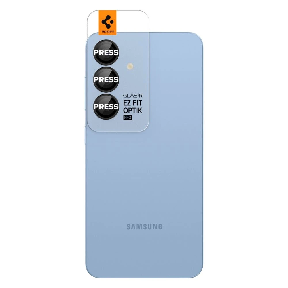 Spigen Optik Pro GLAS.TR EZ FIT 2-pack Camera Cover for Samsung Galaxy S25 – Juodas