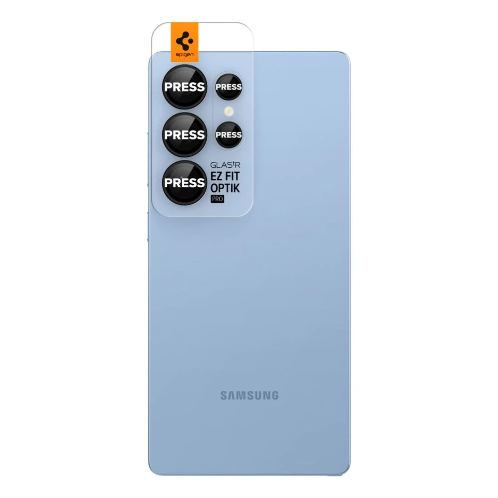„Spigen Optik Pro HD Glas.TR“ „EZ FIT“ kameros apsauga, skirta „Samsung Galaxy S25 Ultra“ telefonui.