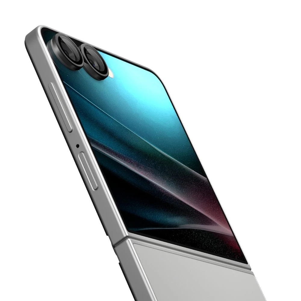 „Spigen Optik Pro HD Glas.TR“ „EZ FIT“ kameros apsauginiai dėklai, 2 vnt. pakuotėje, „Galaxy Z Flip 7“, juodi