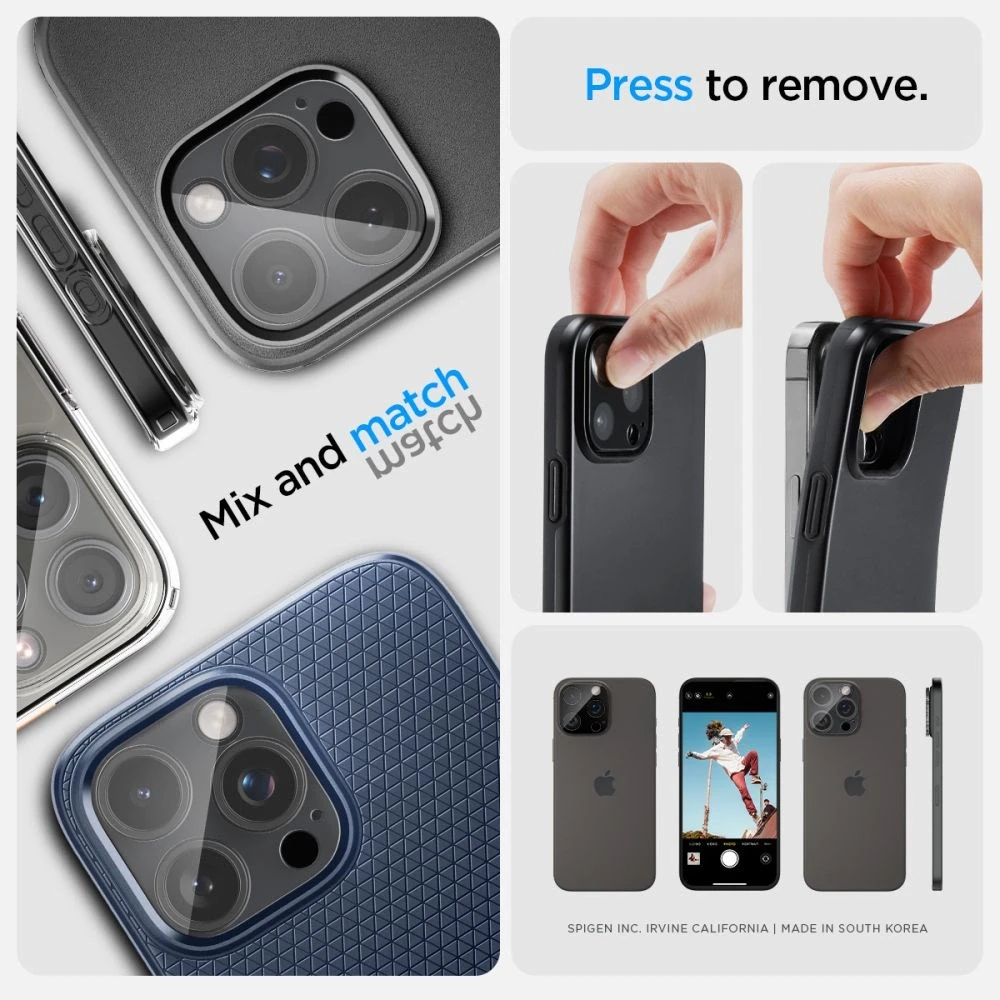 Kameros apsauga Apple iPhone 14 Pro / 14 Pro Max / 15 Pro / 15 Pro Max Spigen Optik. TR ”EZ FIT” Camera Protector 2-pack Clear