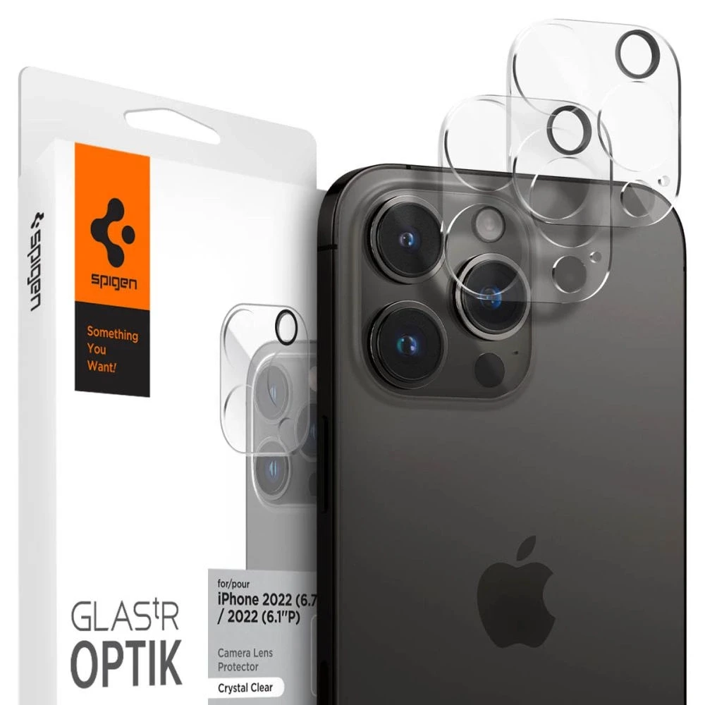 Spigen fotoaparato apsauga iPhone 14 Pro 6,1 / Pro Max 6,7 Optik.TR Camera Protector 2 vnt. Crystal permatomas