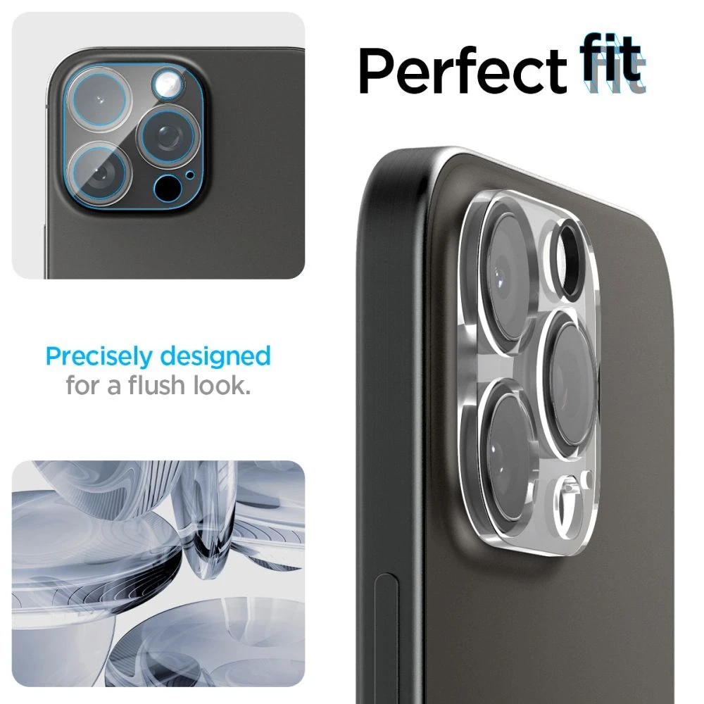 Kameros apsauga Apple iPhone 14 Pro / 14 Pro Max / 15 Pro / 15 Pro Max Spigen Optik. TR ”EZ FIT” Camera Protector 2-pack Clear