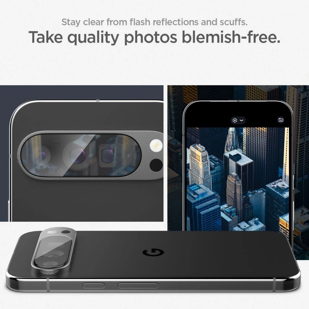 „Spigen Glass tR EZ Fit Optik“ 2 vnt., krištolo skaidrumo – „Google Pixel 9 Pro XL“