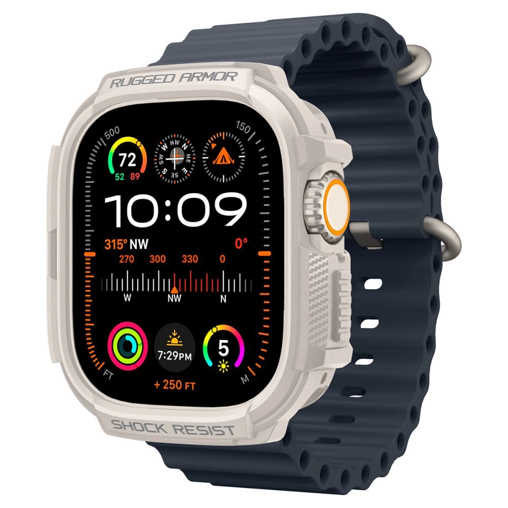 Apple Watch Ultra 1 / 2 (49mm) Spigen Rugged Armor beige dėklas laikrodžiui