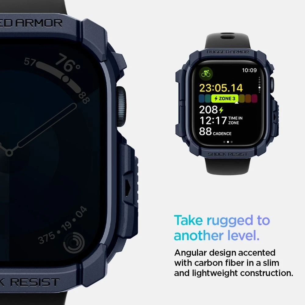 „Spigen Rugged Armor“ „Apple Watch 10“ 46 mm – tamsiai mėlynas Mėlyna