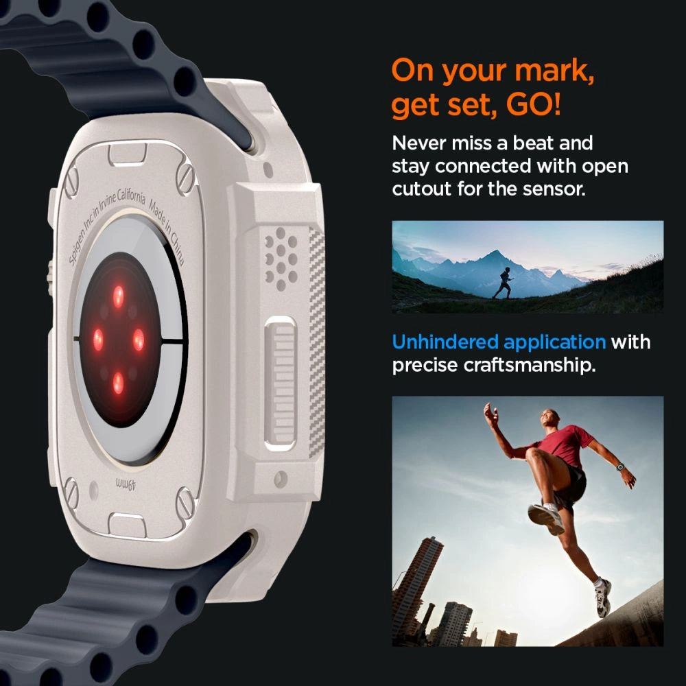 Apple Watch Ultra 1 / 2 (49mm) Spigen Rugged Armor beige dėklas laikrodžiui