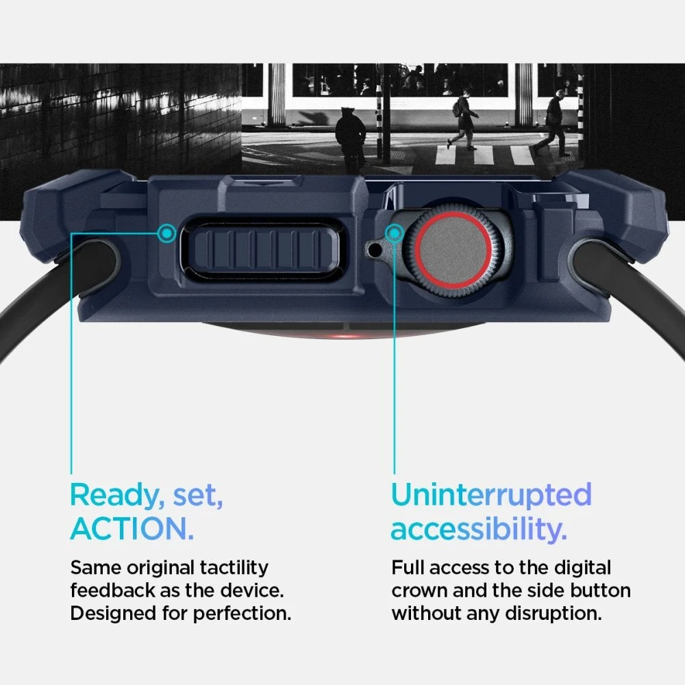 „Spigen Rugged Armor“ „Apple Watch 10“ 46 mm – tamsiai mėlynas Mėlyna
