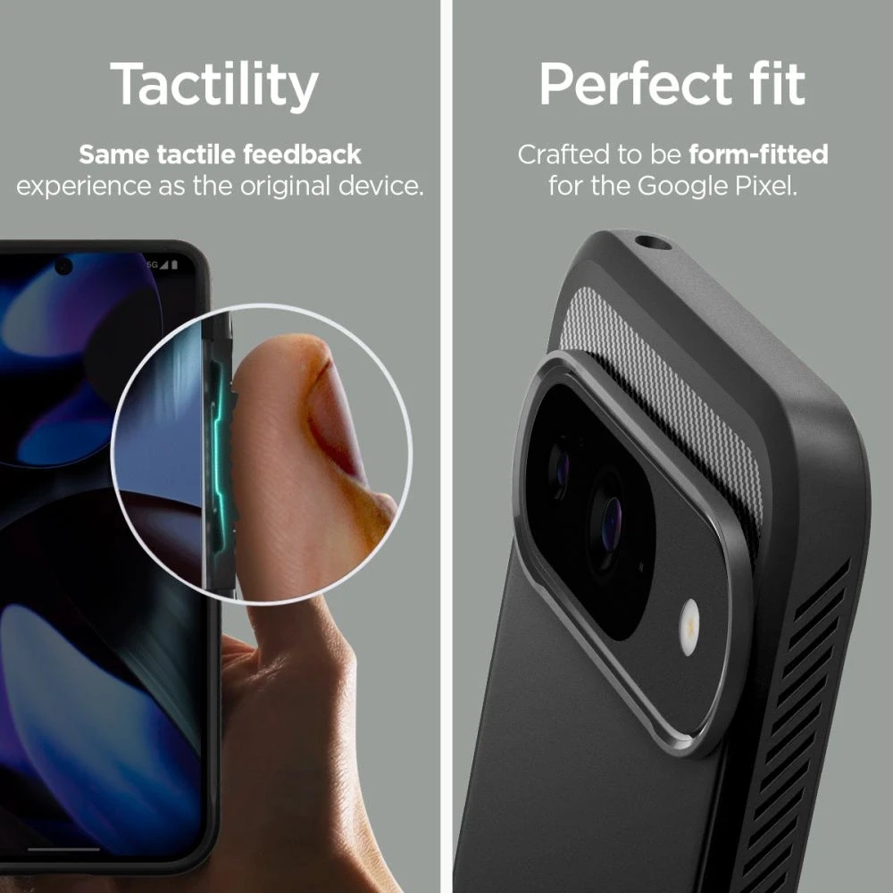 Spigen Rugged Armor dėklas skirtas Google Pixel 9 / 9 Pro – juodos spalvos
