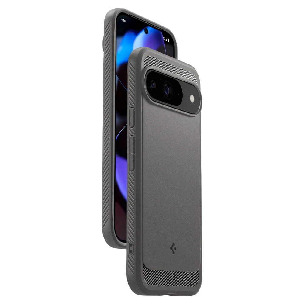 Spigen Rugged Armor – dėklas skirtas Google Pixel 9 / 9 Pro Marble Pilkas