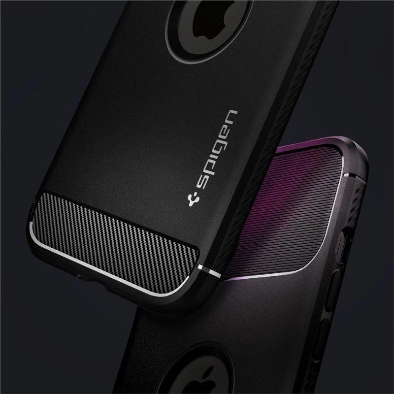 Spigen Rugged Armor – dėklas skirtas Apple iPhone 12 / Apple iPhone 12 Pro Case Juodas