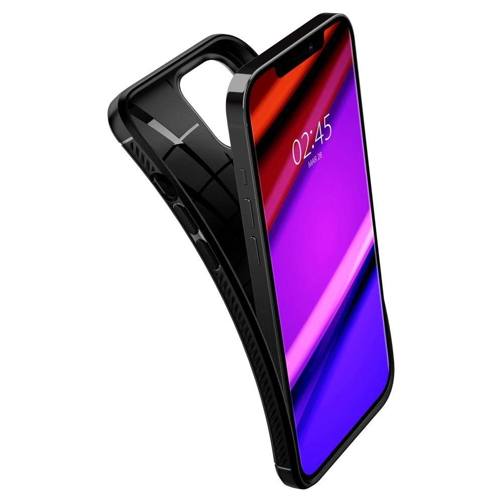 Spigen Rugged Armor – dėklas skirtas Apple iPhone 12 / Apple iPhone 12 Pro Case Juodas