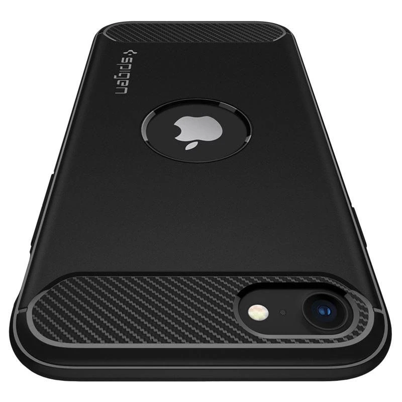 „Spigen Rugged Armor“ dėklas Apple iPhone SE 2022 / SE 2020 / 8 / 7 Juodas