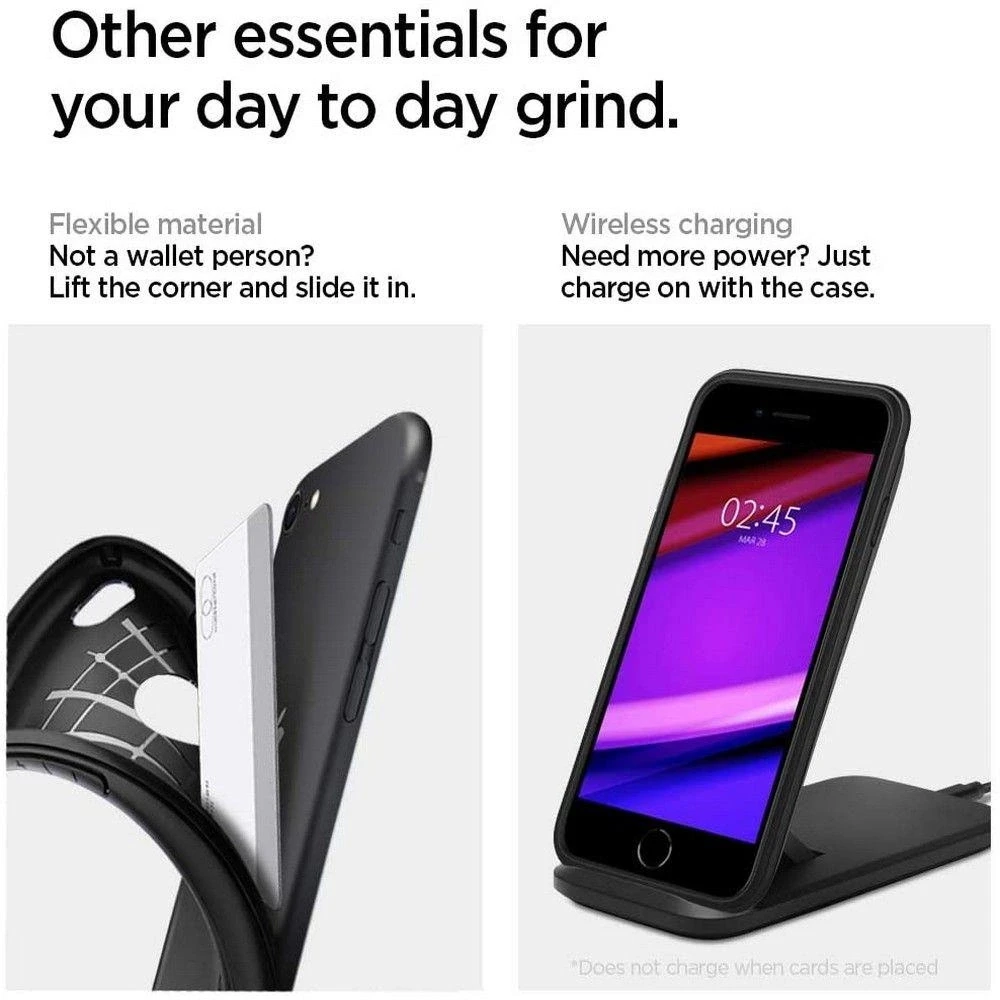 „Spigen Rugged Armor“ dėklas Apple iPhone SE 2022 / SE 2020 / 8 / 7 Juodas
