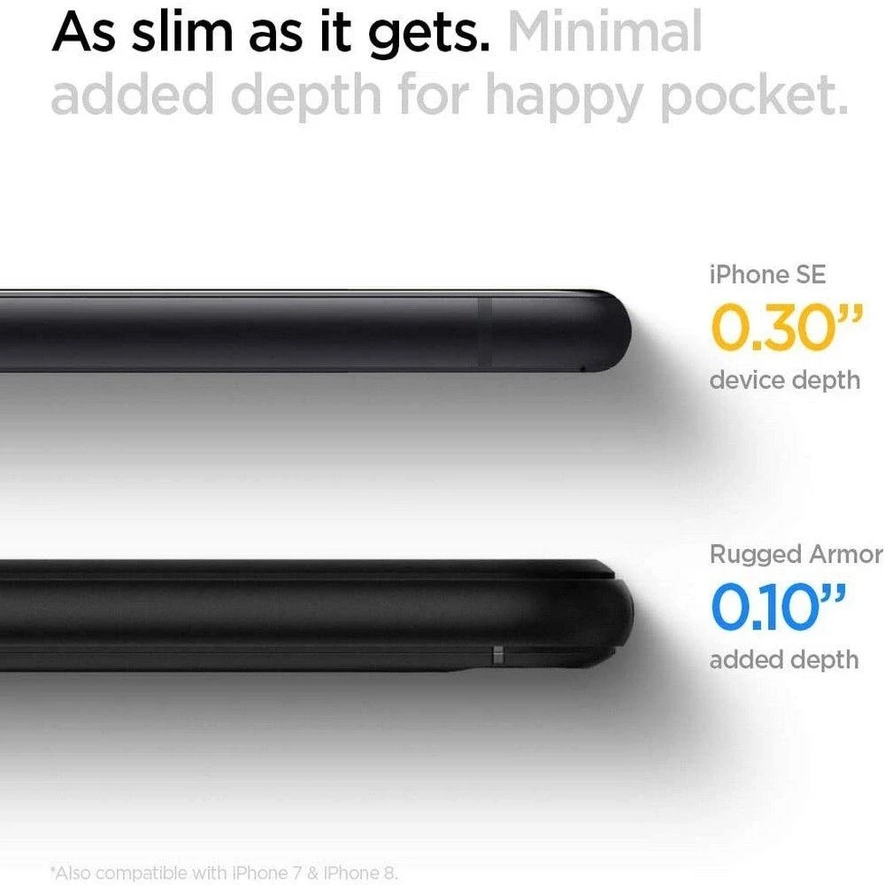„Spigen Rugged Armor“ dėklas Apple iPhone SE 2022 / SE 2020 / 8 / 7 Juodas
