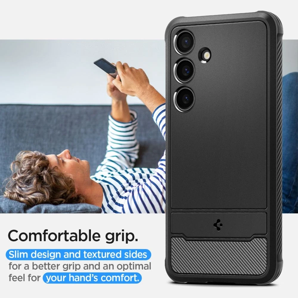 Samsung Galaxy S24 Spigen Rugged Armor Matte dėklas telefonui juodos spalvos