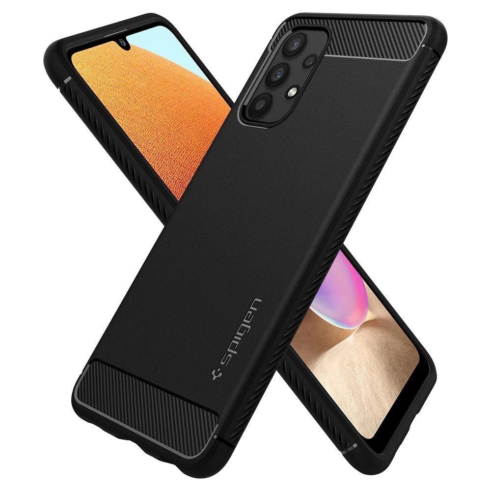 Spigen Rugged Armor Samsung Galaxy A52 / A52S telefono dėklas, matinės juodos spalvos