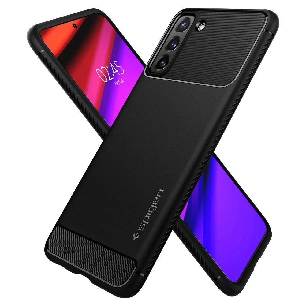 Spigen Rugged Armor dėklas skirtas Samsung Galaxy S21, spalva - Matte Black