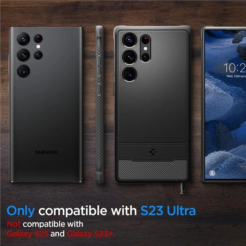 Dėklas SPIGEN RUGGED ARMOR GALAXY S23 ULTRA MATTE Juodas