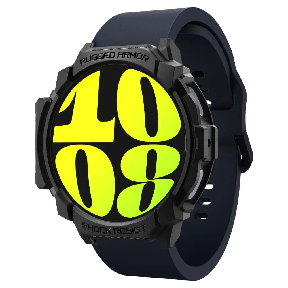 „Spigen Rugged Armor“ dėklas, skirtas „Samsung Galaxy Watch 7“ 44 mm (matinis juodas)