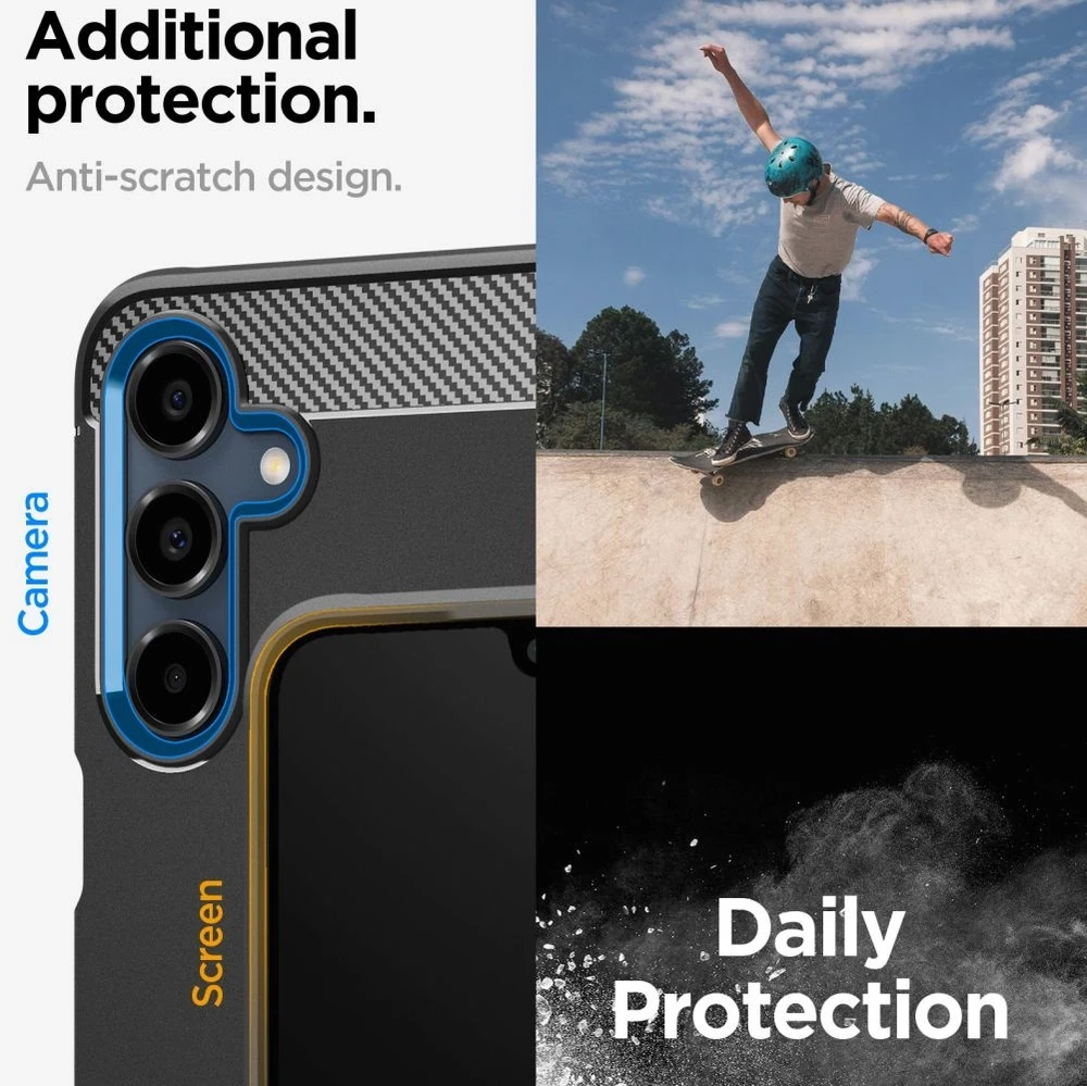 Samsung Galaxy A16 Spigen Rugged Armor Matte Matte dėklas telefonui juodos spalvos