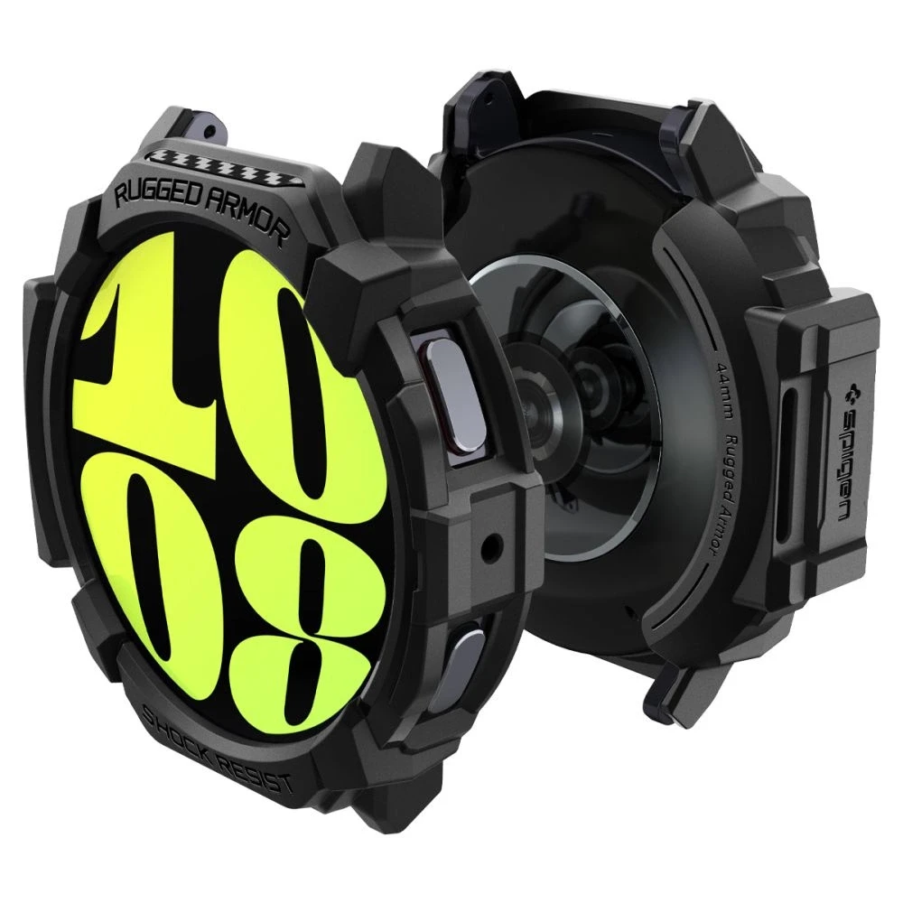 „Spigen Rugged Armor“ dėklas, skirtas „Samsung Galaxy Watch 7“ 44 mm (matinis juodas)
