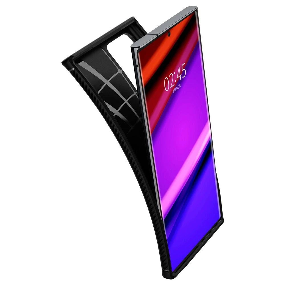 Dėklas Spigen Rugged Armor, juodos spalvos – Samsung Galaxy Note20 Ultra