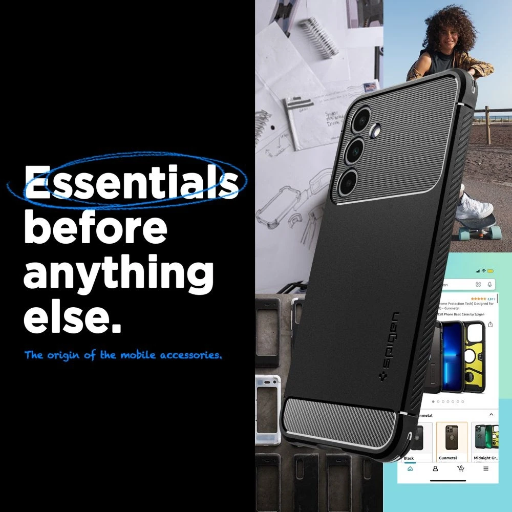 Samsung Galaxy A25 5G Spigen Rugged Armor Matte dėklas telefonui juodos spalvos