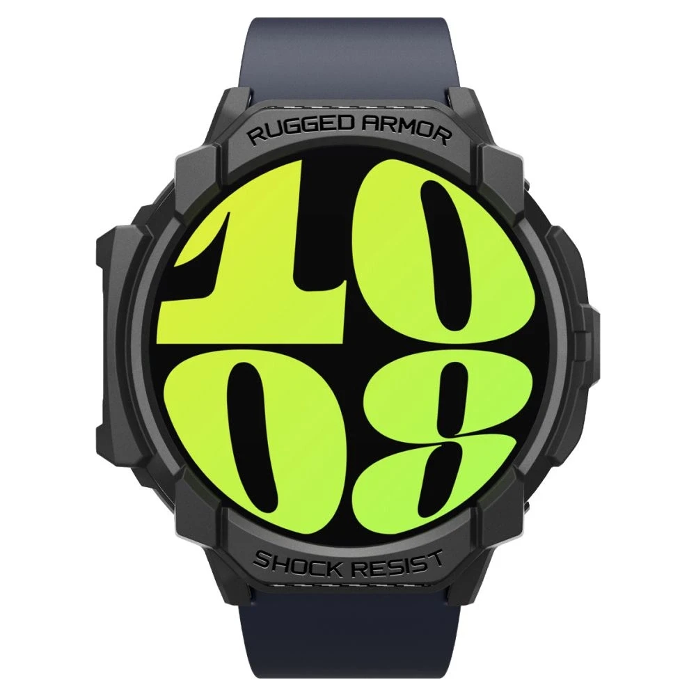 „Spigen Rugged Armor“ dėklas, skirtas „Samsung Galaxy Watch 7“ 44 mm (matinis juodas)