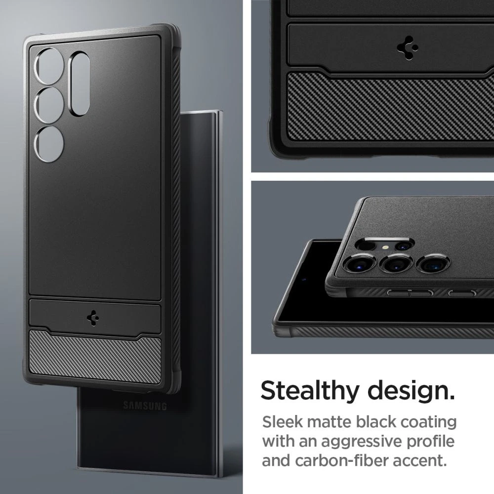 Dėklas SPIGEN RUGGED ARMOR GALAXY S24 ULTRA MATTE Juodas