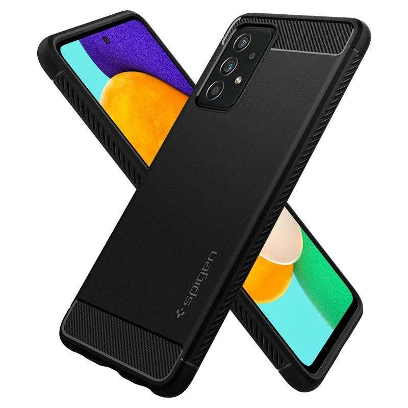 Spigen Rugged Armor Samsung Galaxy A52 / A52S telefono dėklas, matinės juodos spalvos