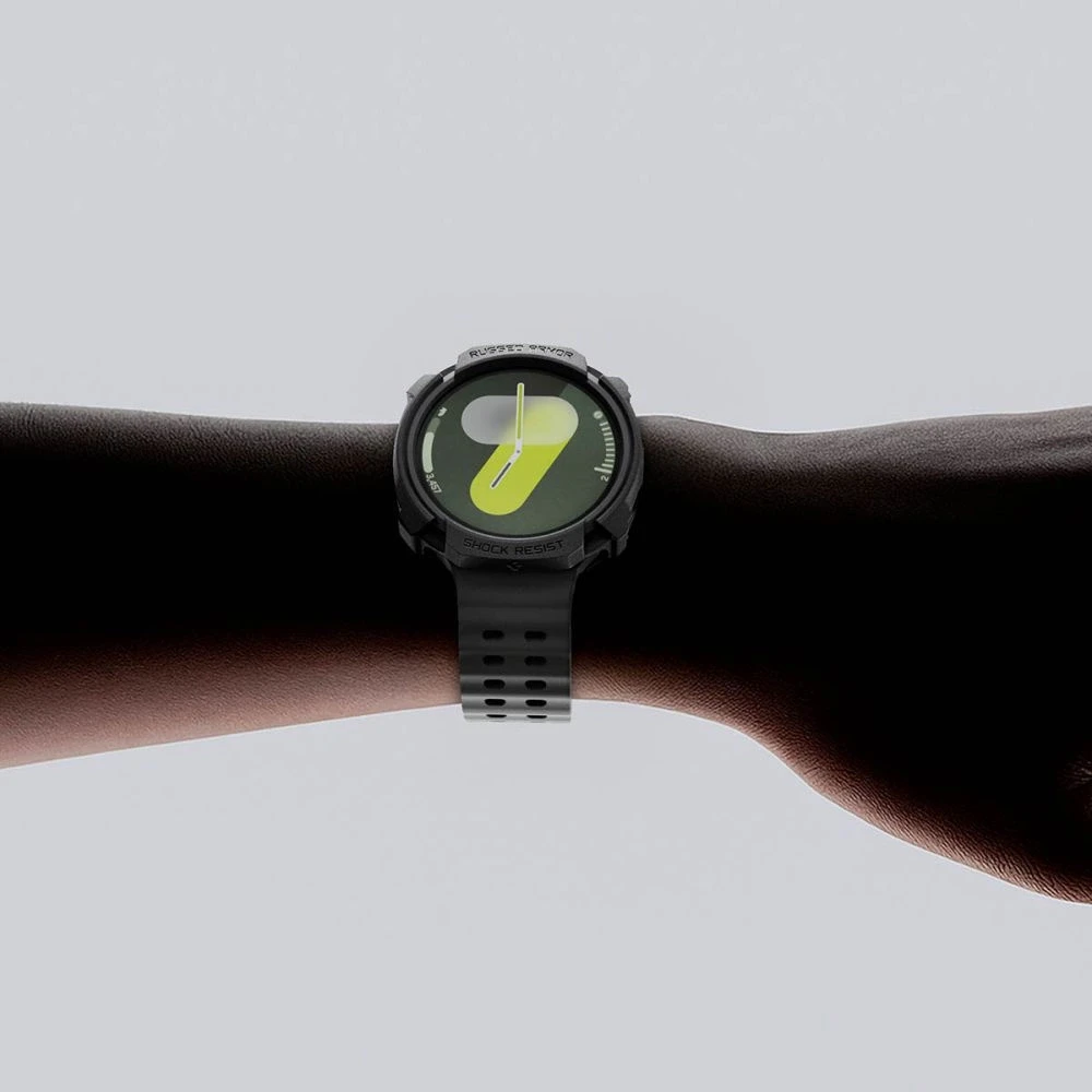 Spigen Rugged Armor, matinis juodas - Galaxy Watch 8 (44 mm)