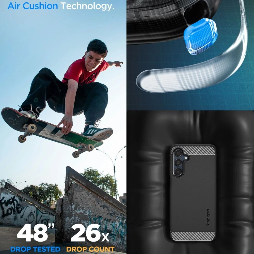 Samsung Galaxy A16 Spigen Rugged Armor Matte Matte dėklas telefonui juodos spalvos