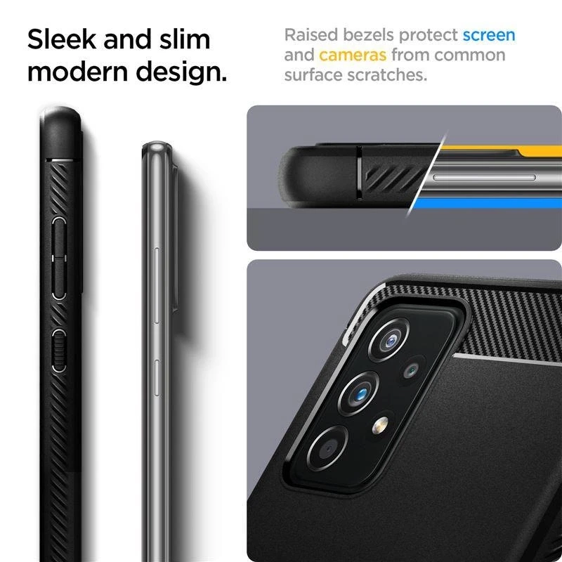 Spigen Rugged Armor Samsung Galaxy A52 / A52S dėklas telefonui matinės juodos spalvos
