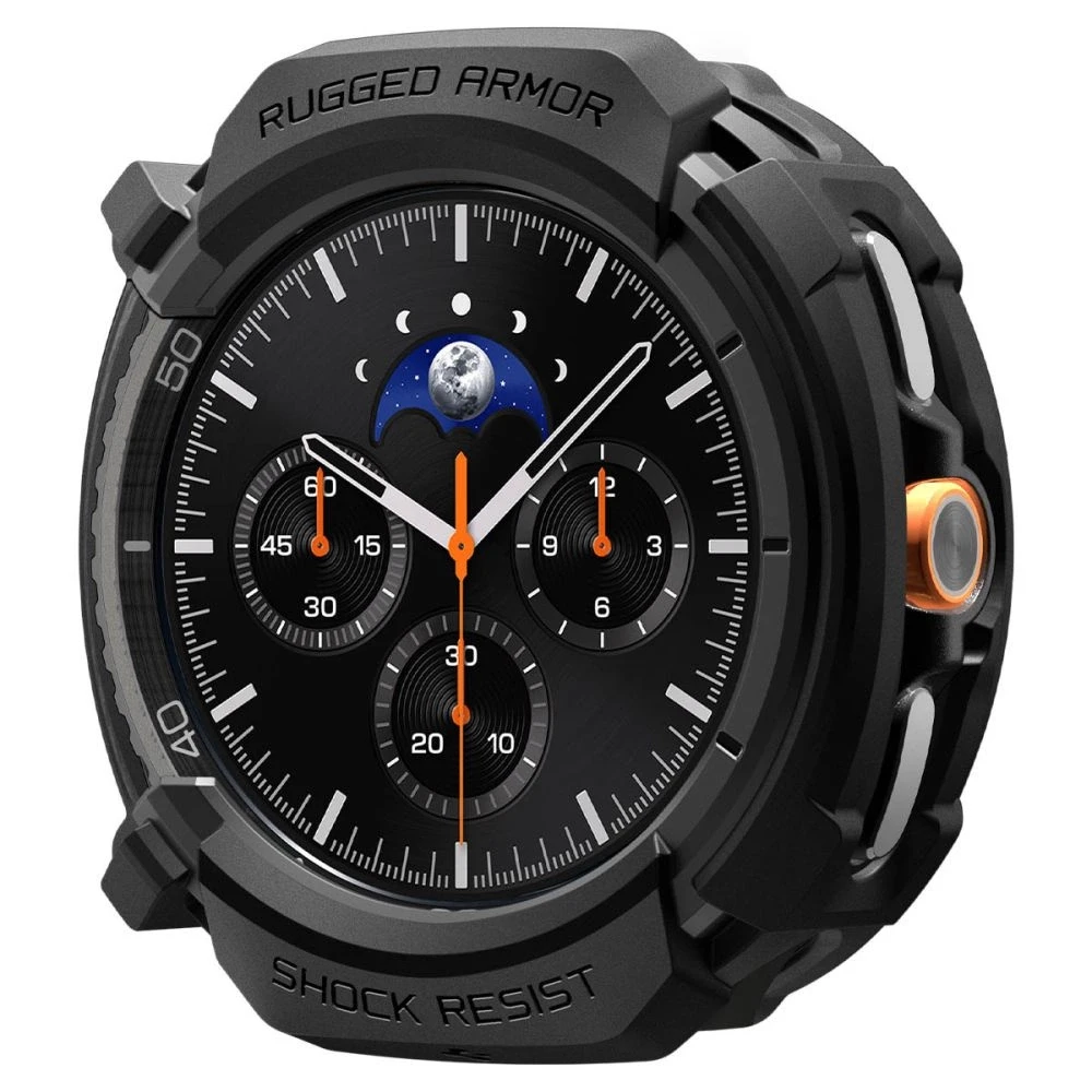 „Spigen Rugged Armor“, matinis juodas - „Galaxy Watch 8 Classic“ (46 mm)