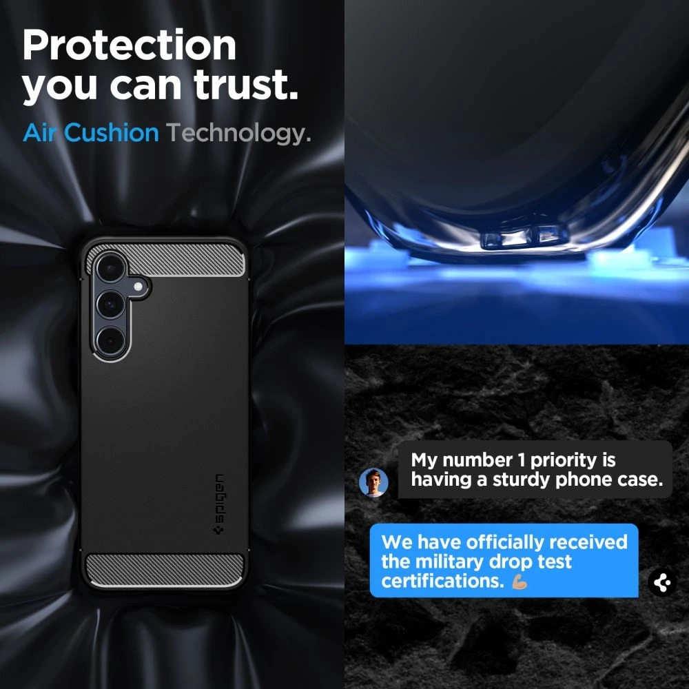Samsung Galaxy A55 5G Spigen Rugged Armor Matte dėklas telefonui juodos spalvos