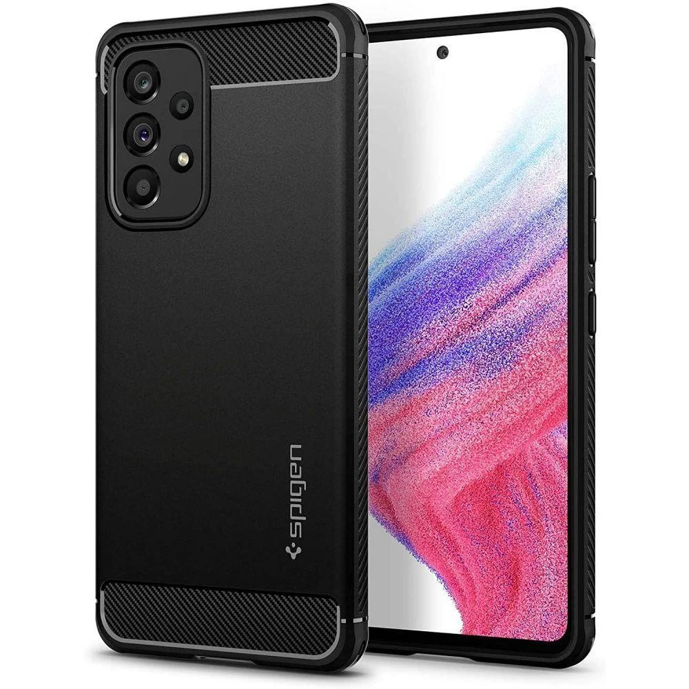 Spigen Rugged Armor Samsung Galaxy A53 5G dėklas telefonui matinės juodos spalvos