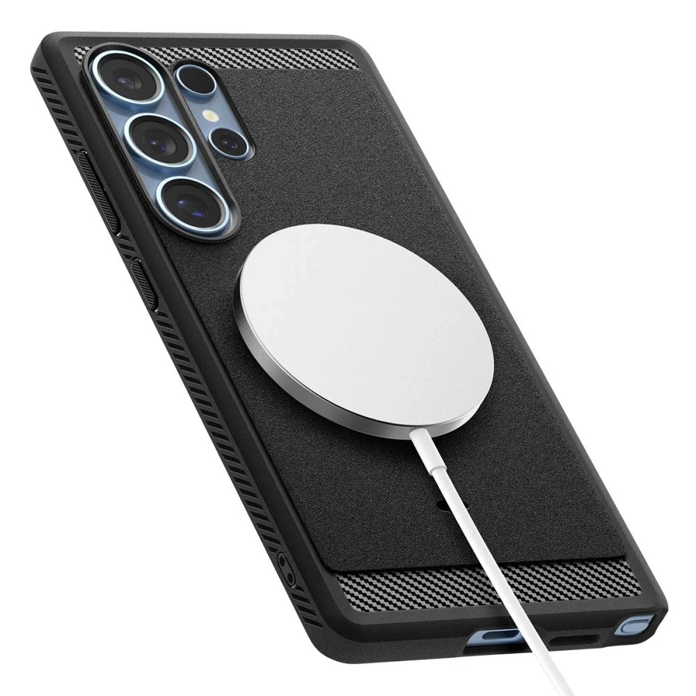 Spigen Rugged Armor Mag Samsung Galaxy S25 Ultra – dėklas telefonui juodos spalvos