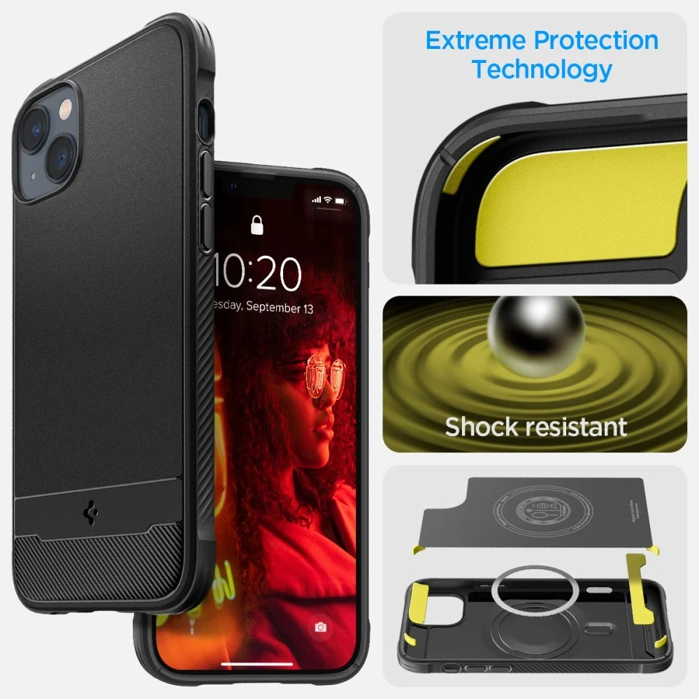Dėklas SPIGEN RUGGED ARMOR MAG MAGSAFE IPHONE 14 PLUS/ 15 PLUS MATTE Juodas