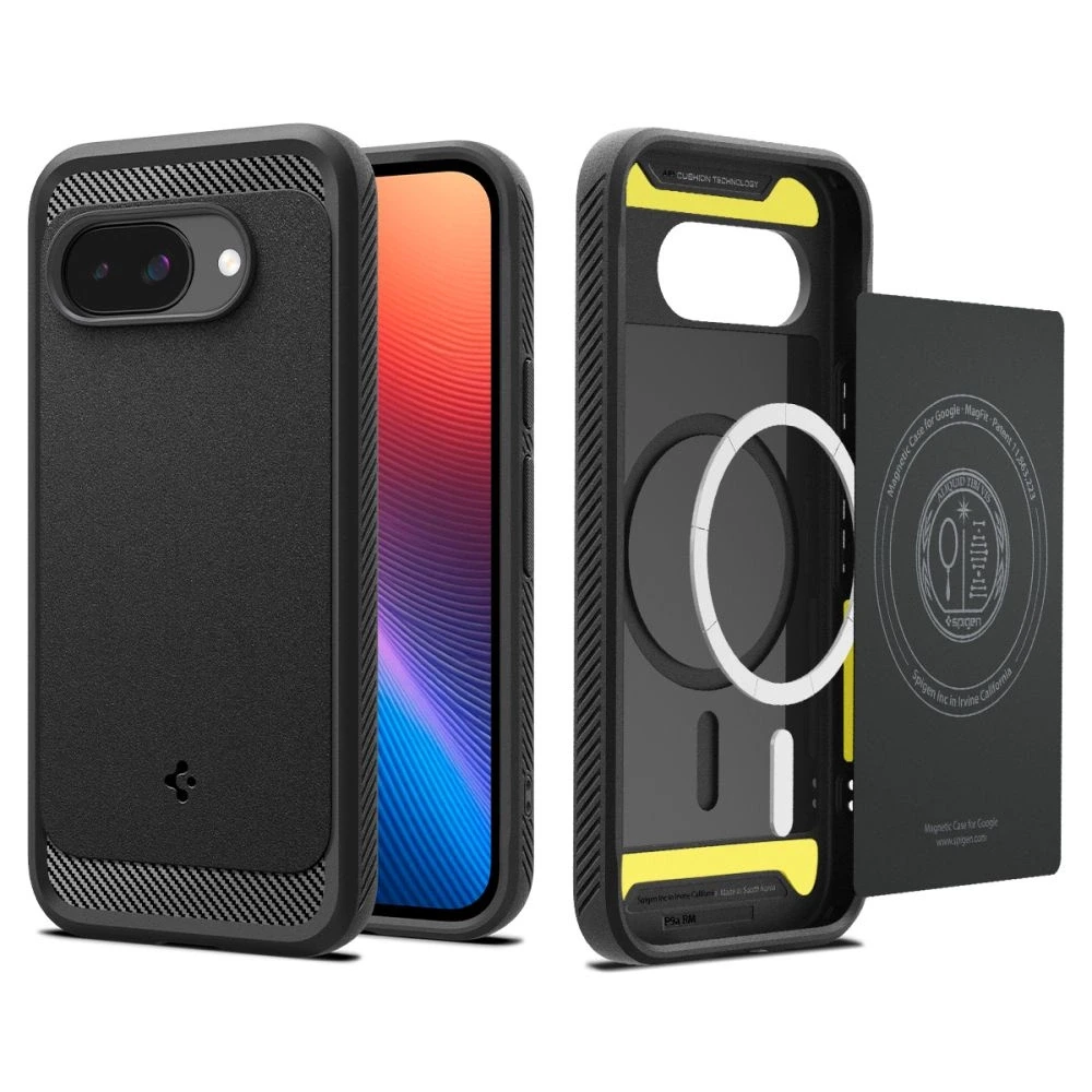 Spigen Rugged Armor Mag MagSafe dėklas, skirtas Google Pixel 9A – Matinis Juodas