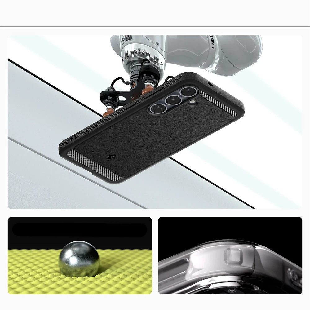 Spigen Rugged Armor Mag MagSafe Samsung Galaxy S25 – Matte dėklas telefonui juodos spalvos
