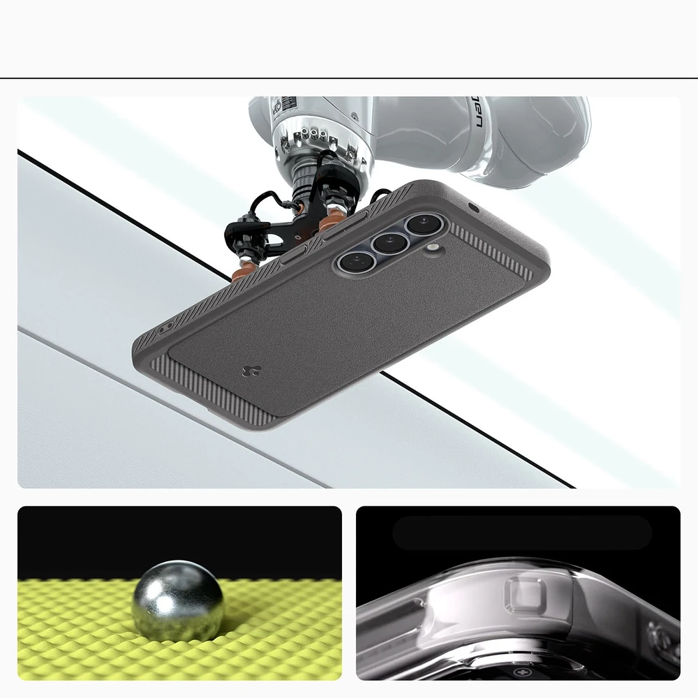 Spigen Rugged Armor Mag MagSafe Samsung Galaxy S25 – dėklas telefonui pilkos spalvos